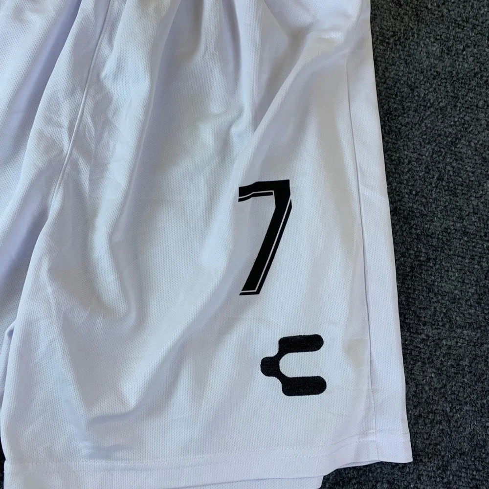 Charly Soccer Shorts Mens Medium White Excellent Liga MX #7 Athletic Training